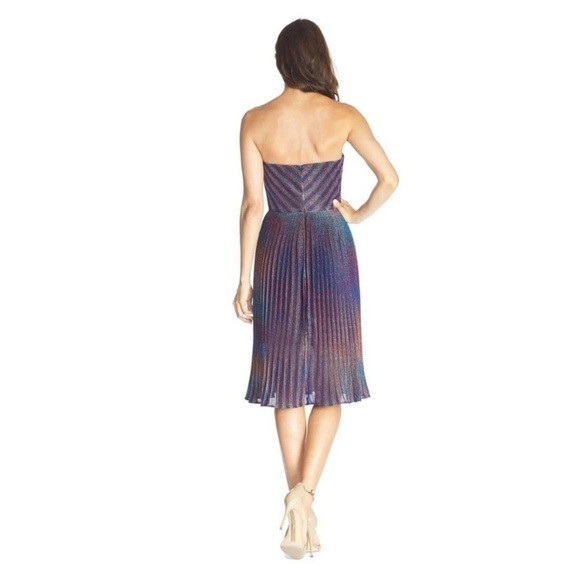 NWT Dress the Population Rosalie Strapless Metallic Chevron Dress Size XS - Picture 16 of 16